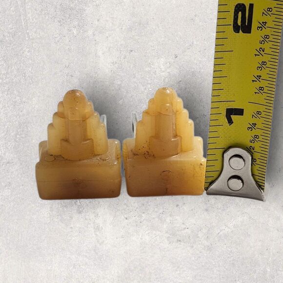 Antique Art Deco 1930s Plug In Nightlights Working Set Of Two Glows Orange Light - Picture 5 of 6